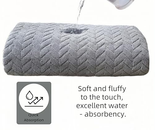 XJEXUEIZLarge Microfiber Bath Towels, Soft, Absorbent, and Quick Dry Towels for Bathroom, Pool, Beach, Swim, and Yoga, Large Bathroom Towels for Daily Use Sized at 55 inches by 27 inches (Grey)