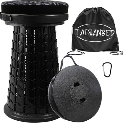2026 Heavy Duty XXXL Collapsible Stool with Thick Cushion&Carry Bag,More Sturdy 1000LBS Capacity,20.1" Taller&13" Wider Foldable Telescoping Stool for Adults,Outdoors,Camping,Fishing,BBQ
