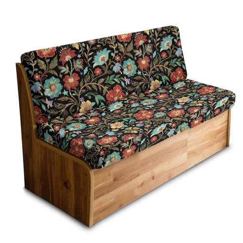 Floral Pattern 2 PCS RV Dinette Cushion Covers Wear-Resistan Camper Seat Covers Dinette Booth Camper Cushion Slipcover Sofa Slipover for Travel Trailer Couch - color: Floral