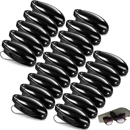 Frienda 5 Pcs Auto Car Vehicle Sun Visor Clip Holder Sunglasses Holder for Eyeglasses Mount Ticket Card Clip for Car Accessories (Black) - color: Black