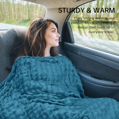 Travel Blanket and Pillow-2-in-1, Ultra-Soft&Compact, One-Piece Airplane Blanket with Hand Luggage Belt and Backpack Clip,Travelers Accessories Gifts, 61x43 Inches (Green) - color: Green