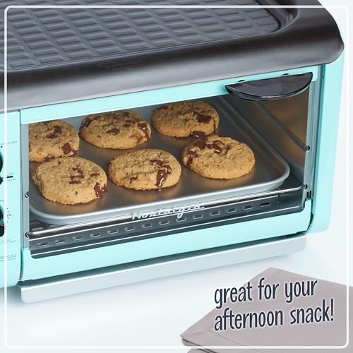 Nostalgia 3-in-1 Breakfast Station - Includes Coffee Maker, Non-Stick Griddle, and 4-Slice Toaster Oven - Versatile Breakfast Maker with Timer - Aqua - color: Aqua, style: Classic Retro