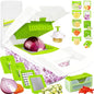 Pro-Series 20-in-1 Vegetable Chopper, Dewpeton Mandoline Slicer, Veggie Chopper, Food Chopper with Container, Vegetable Cutter Chopper & Spiralizer for Onion Salad (Home Essential Gadget & Kitchen) - color: White, size: 10 Blades