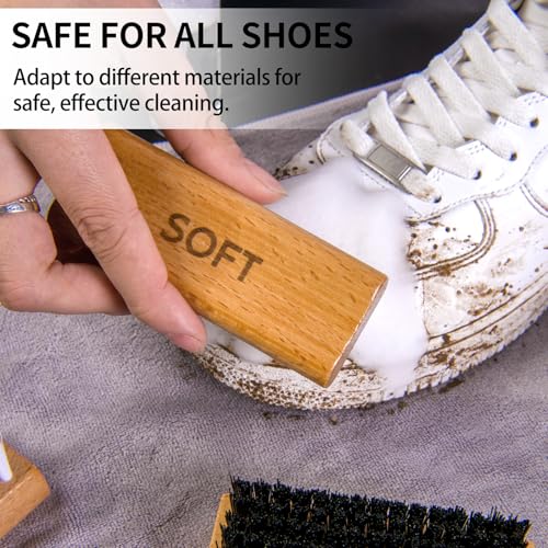 Shoe Cleaner Kit for Sneaker - 8.5 Oz Shoe Cleaning Kit with Shoe Brushes & Towel, White Sneaker Cleaner Kit, Shoe Cleaner for Tennis Shoe Suede Mesh Knit Leather Shoe, and Most Materials