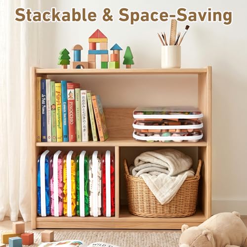 3 Pack Extra Large Clear Hard Shell Zipper Case with Labels, Travel Toiletry Pouch Makeup Organizer, Clear Diaper Bag, Hard Plastic Storage Bins for Board Game Toy Puzzle Stationery, White - color: White