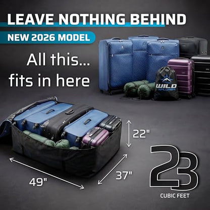 Rooftop Cargo Carrier - 23 Cubic Feet (XXL), Waterproof Soft Shell Car Roof Cargo Carrier, Heavy Duty Car Top Luggage Cargo Bag with Patented Door Hooks and Non-Slip Mat - size: 23 Cubic Feet