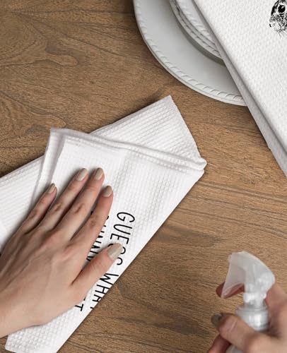 Advivio Guess What? Funny Bunny Rabbit Butt Kitchen Towels Flour Sack Tea Towels, Easter Hand Towels for Bathroom, Rabbit Lovers Teen Girls Gifts - color: Guess What? Towels
