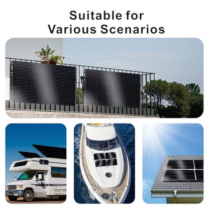 200W Flexible Solar Panel Kit, Lightweight Monocrystalline Ultra-Flexible Bendable Mono Off-Grid Charger with 30A Charge Controlle for 12-24V Battery Charging Car Battery Camping Stuff (2 * 100W) - size: 200W Kit