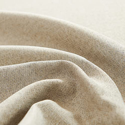 jinchan Linen Kitchen Curtains 24 Inch Length Window Treatment Farmhouse Rustic Cafe Curtains for Living Room Bedroom Rod Pocket Room Darkening 2 Panels Greyish Beige - color: Greyish Beige, size: 25"W x 24"L (Pack of 2)