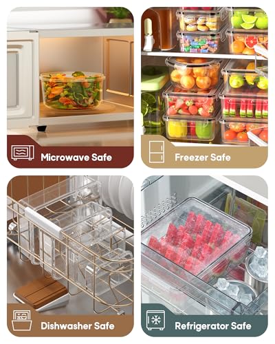 60 PCS Food Storage Containers with Lids Airtight, (30 Lids & 30 Containers) Leak proof Containers Set for Kitchen, Meal Prep, BPA-Free, PVC-Free Plastic, Microwave/Dishwasher Safe, Extra Labels & Pen - color: 60 PCS