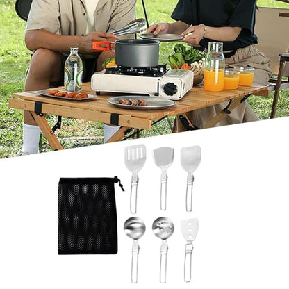 kowaku Camp Cooking Utensil Set Cookware Kit Cooking Organizer Portable Camping Kitchen Utensil Set for Travel Hiking Picnic Parties