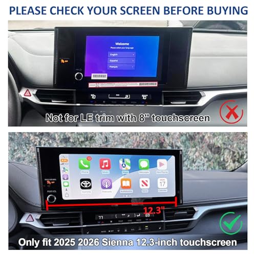 TOPINSTALL New Dash Tray Phone Holder Compatible with 2025 2026 Toyota Sienna 12.3" Screen, Dashboard Hidden Screen Storage Organizer Tissue Sunglasses Holder(Not for LE Trim with 8" Screen) - color: 2025+ Sienna Dashboard Tray