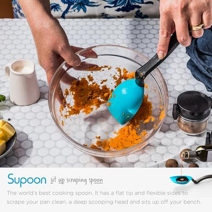 Dreamfarm Ultimate Set of The Best Silicone & Nylon Kitchen Utensil 6pc Set | Non-stick safe cooking and baking tools and gadgets, includes Chopula, Supoon, Mini Supoon, Clongs Lite, Sharple and Lestrain - size: 6 Piece Ultimate Set