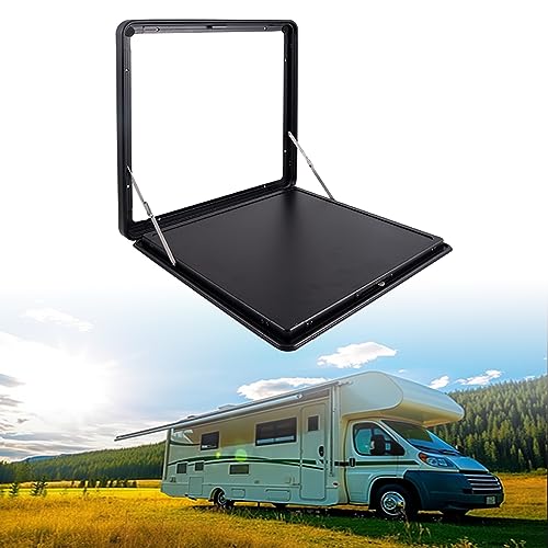 RV External Folding Table, Caravan External Hanging Table, Aluminum Wall Mount Hanging Dining Table, Drop Leaf Table Maximum Load 25kg, Perfect for Campervans and Motor Homes ( Color : Black , Size : - color: Black, size: 40x45cm/15.7x17.7in