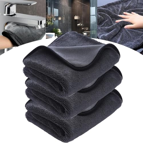 Shiny Cleaning Cloths, 3pcs Shiny Shower Doors Drying Towels, 16 * 24in Streak Free Glass Window Car Mirror Super Absorben Microfiber Cleaning Cloths, for Bathroom and Car (3pcs) - color: 3pcs(23.62*15.75 Inch)