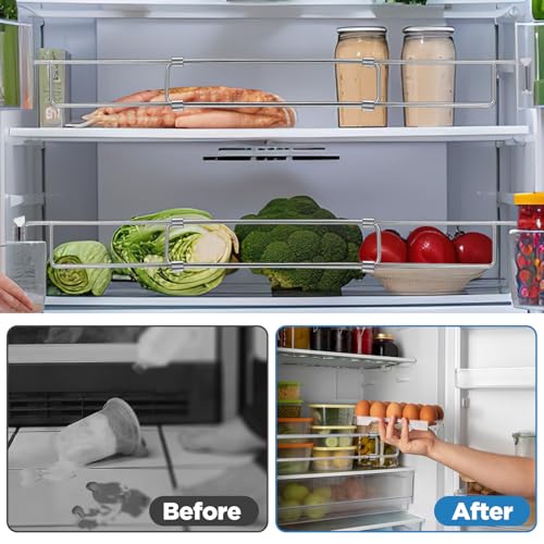4 Pack RV Refrigerator Tension Rods, RV Fridge Secure Adjustable Bars 12.44"-22.63" for Bars Travel Trailer Motorhome Camper Accessories,Refrigerator, Cupboard, Bookshelf,Kitchen