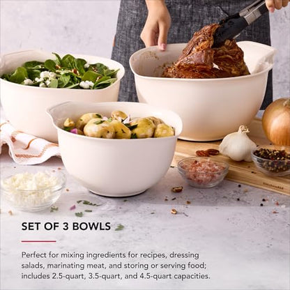 KitchenAid Universal Nesting Plastic Mixing Bowls - color: Porcelain, size: Set of 3