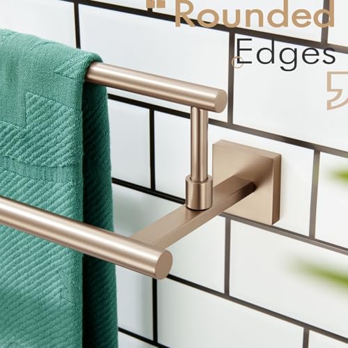 KOKOSIRI Towel Bars 24-Inch Bathroom Towel Holder Champagne Bronze Bath Towel Rails Racks Wall Mounted Stainless Steel B5009CPG-L24 - color: Champagne Bronze, size: 24-Inch