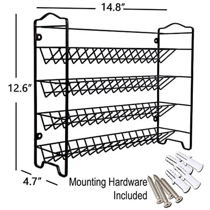 SWOMMOLY Spice Rack Organizer with 32 Glass Spice Jars, 396 Spice Labels, Chalk Marker and Funnel Complete Set, for Cabinet, Countertop, Cupboard or Wall Mount, Black - size: 4 Tier