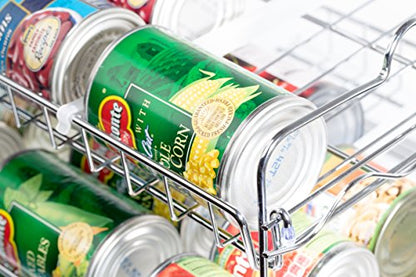 Che'mar Can Organizer for Pantry - Stackable Can Rack for 36 Cans, Canned Food Storage, Pantry Shelf, Kitchen Cabinet or Countertop. (Chrome) | for Pantry