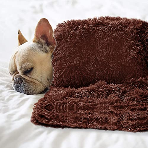 Pet Dog Bed Blankets, Fluffy Fleece Dog Throw Blankets Sleep Mat,Soft Puppy Blankets Cat Kitten, S M L XL,Fuzzy Reversible Sherpa Blanket for Bed, Couch, Sofa, Travel,Washable & Lightweight - color: Brown, size: 30 INCH X20 INCH