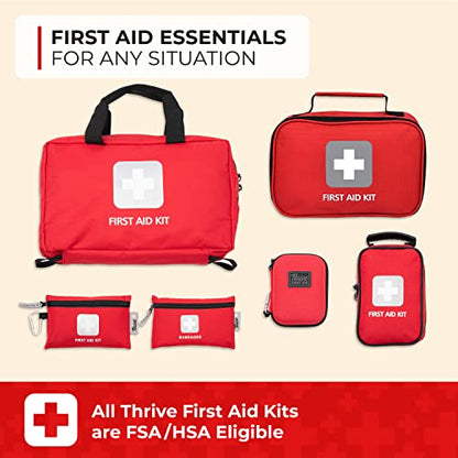 Thrive Mini First Aid Kit - Waterproof Rip-Stop Travel First Aid - Compact Hiking Supplies & Safety Kit - for Home Medical Use - 66 Piece Set, Pouch - style: 66 Piece - Pouch