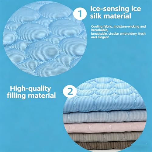 Dog Cooling Mat, Self Cooling Dog Mat Pet Pad, Protect Your Dogs from Overheating with Continuous Heat Conduction, Washable Portable Foldables for Large & Small Pet (Gray, Medium)