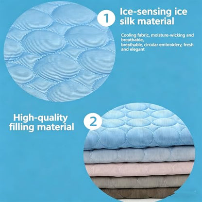 Dog Cooling Mat, Self Cooling Dog Mat Pet Pad, Protect Your Dogs from Overheating with Continuous Heat Conduction, Washable Portable Foldables for Large & Small Pet (Gray, Medium)