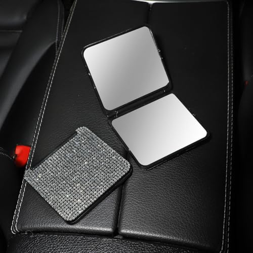 Portable Foldable Mirror with Sparkling Surface – Elegant Square Dual-Sided Mirror for Women