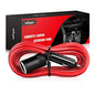 Nilight 10003W 14 Ft Male-to-Female Extension Cord Cable Heavy Duty 12V/24V Car Charger with Cigarette Lighter Socket,2 Years Warranty, red - color: 14ft Cigarette Lighter Red