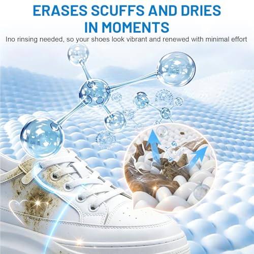2PCS White Shoes Clean Cream, No-Wash Clean Cream White Shoe Cleaner, Multipurpose Solid Cleaning Paste with Sponge, Removes Stains for Sneakers Soles