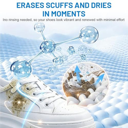 2PCS White Shoes Clean Cream, No-Wash Clean Cream White Shoe Cleaner, Multipurpose Solid Cleaning Paste with Sponge, Removes Stains for Sneakers Soles