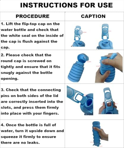 Collapsible Water Bottles 3 Pack Silicone Water Bottle with Carabiner BPA Free Expandable Water Bottle 500ml Portable Sport Water Bottle for Travel Camping. (Black+Purple+Blue) - color: Black+Purple+Blue