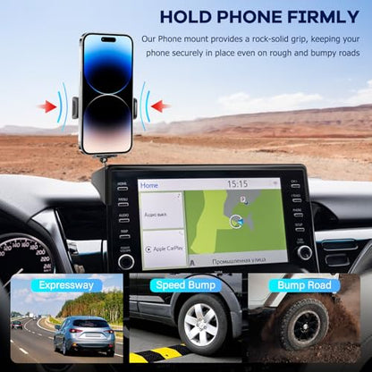 Car Phone Holder Fit for 2021-2024 Toyota Camry 7-inch Screen with Dashboard Organizer Cell Phone Mount Holders Fit for Camry Accessaries Fixed Clip Hands-Free &360°Rotation(Not Fit 9 inch) - size: 21-24 Toyota Camry