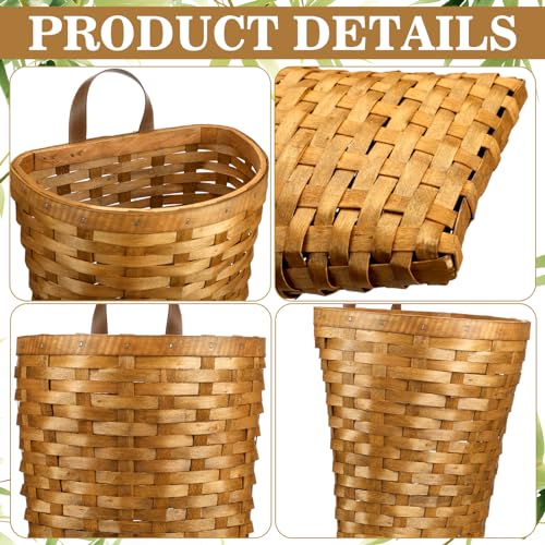 Domensi 15.5 x 10 x 7.5 Inch Front Door Basket Woven Wall Hanging Basket Hanging Storage Decor Farmhouse Decor Crafting DIY for Front Door(15.5 x 10 x 7.5 Inch,Classic Style)