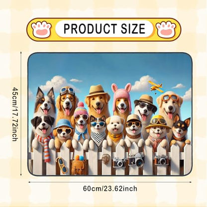 Nuxovilar Pet Food Mat Dog Supplies Fun Animal-Themed Polyester (23.62×17.71 inches) Bowl Water Spill Pad Feeding Essentials for Outdoor, Patio, Pet Station - color: LU13716