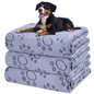 Dono 1 Pack 3 Dog Blankets, Soft Fluffy Fleece Pet Blanket Warm Sleep Mat Paw Print Design Puppy Kitten Throw Blankets Doggy Blanket for Dogs - color: Grey Bone, size: Large(41*31")