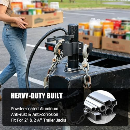 Aluminum Trailer Chain Holder, Trailer Towing Chain Organizer with 7 Way Rv Chain Plug Holder Cover, Heavy Duty Anti-Rust Cable Wire Harness Holder for 2" 2¼" Tongue Jack RV Camper Towing Accessories