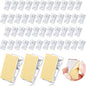 50 Pieces Self Adhesive Clips Wall Tapestry Clips Plastic Sticky Picture Hanging Poster for Teachers Double Sided Adhesive Spring for Home Office(Clear) - color: Clear