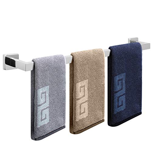 NearMoon Towel Bar, Bath Accessories Premium Thicken Stainless Steel Square Shower Towel Rack for Bathroom, Towel Holder Wall Mounted (1 Pack, Chrome Finish, 33 Inch) - color: Chrome Finish, size: 33 Inch