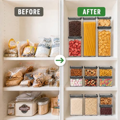 4-Pack Airtight Pantry Containers, 1.9 QT Clear SAN Food Storage Jars with Twist-Lock Lids, Detachable for Easy Cleaning, Stackable for Cereal, Pasta, Rice, Oats & Snacks White - color: White