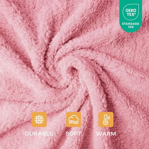 Luciphia 1 Pack 3 Calming Dog Blanket Fluffy Premium Fleece Pet Blankets Soft Sherpa Throw for Dogs Puppy Cat Pink Large (41" x31") - color: Pink, size: Large (Pack of 3)