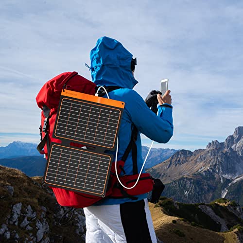20W Small Solar Panel Charger 5V USB-A USB-C Foldable Portable Lightweight ETFE Power Emergency Panel IP67 Waterproof Hiking Camping Backpacking for Phones Tablets Power Bank - color: 20W