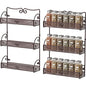 Deco Brothers 3 Tier Wall Mounted Hanging Spice Rack, Bronze, 2 Pack - size: 2-Pack