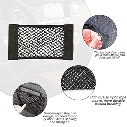 Mesh Cargo Net for Car, Universal Stretchable Trunk Storage Net Wall Sticker Organizer Elastic Pouch Bag for Cars, SUV, Home, Auto Interior Accessories (Medium) - size: Medium
