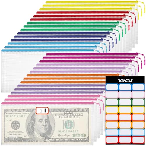YOPCDJ 30PCS Mesh Zipper Pouch Bags Small, Zipper Pencil Pouches, 9.3 x 4.7 inch Clear Pencil Pouch Bulk, Clear Bags with Zipper for Travel Storage and Classroom Organization - size: A6, style: 30