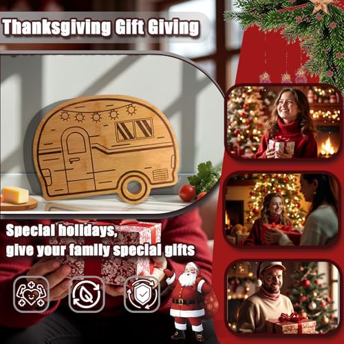 Rv Camper Cutting Board, Unique Cutting Boards for Kitchen, Practical Charcuterie Boards Rv Holiday Gifts, Wood Camping Gifts for Women, Small Camper Kitchen Essentials for Rv Camper Lovers - style: New RV