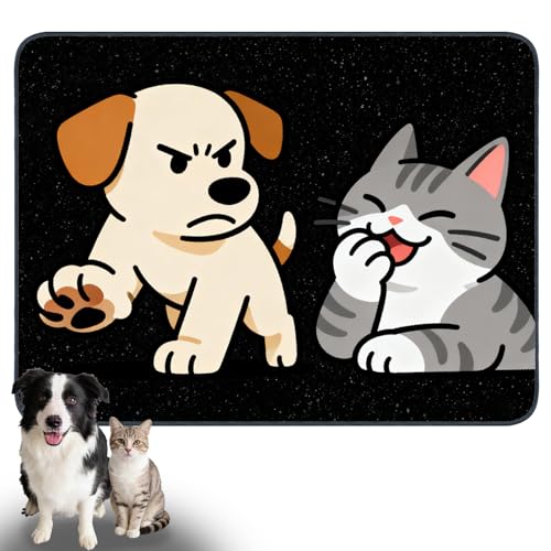 Nuxovilar Dog Supplies pet Food mat 23.62×17.71 inches Polyester mat for Dog Food and Water Bowls pet placemat Home Crate Travel - color: TT17784