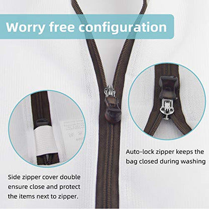 GOGOODA Mesh Laundry Bags for Delicates Durable Protective Wash Bags Travel Storage Bags for Intimates Lingerie, 2PCS（2XL） - size: 2XL