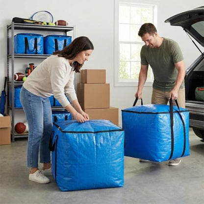 Extra Large Cube Moving Bags (Black, 19"x19"x19") | Heavy Duty, Water-Resistant, Foldable, For Clothes, Bedding, Blankets & Pillows, Reusable Alternative to Moving Boxes - color: Black, size: 19"x19"x19"